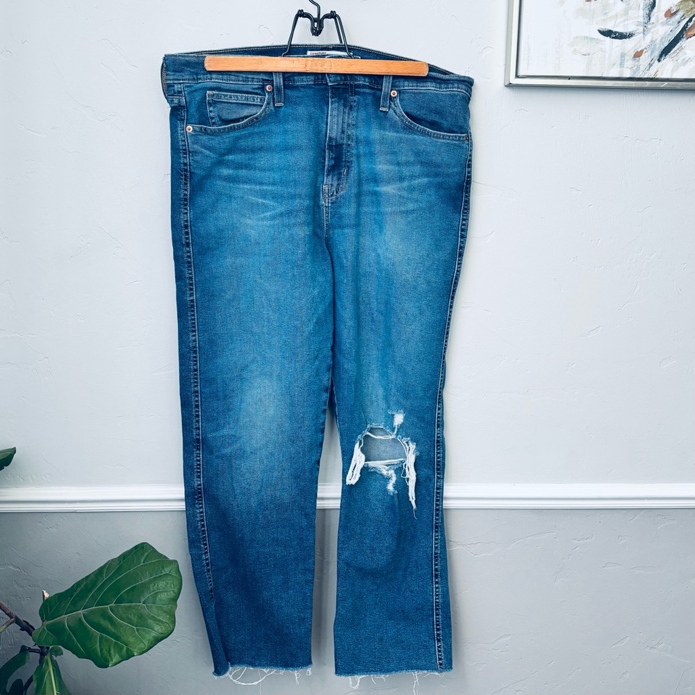 Signature by Levi Strauss High rise Straight Ripped Blue Jeans